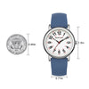 GOLDEN HOUR Waterproof Nurse Watch, 38mm, 24-hour Luminous Dial, Red Second Hand, Silicone Band, Navy Blue