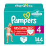 Pampers Cruisers 360 Diapers - Size 4, 144 Count, Pull-On Disposable Baby Diapers, Gap-Free Fit