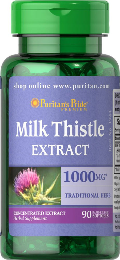 Puritan's Pride Milk Thistle 90 Count (Pack of 1) (Expiry 2/28/2027)