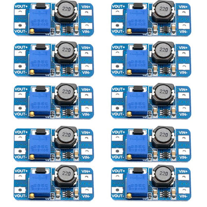 Hua HAI JI10PCS, MT3608, DC-DC Converter, Boost Regulator, USB Power Module, 2V-24V to 5V-28V, 2A Output, Micro USB