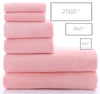 MOONQUEEN Ultra Soft Towel Set - Quick Drying - 2 Bath Towels 2 Hand Towels 2 Washcloths - Microfiber Coral Velvet Highly Absorbent Towel for Fitness, Bathroom, Sports, Yoga, Travel (Pink, 6 Pcs)