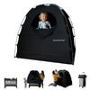 SlumberPod Portable Sleep Pod Baby Blackout Canopy Crib Cover, Sleeping Space for Age 4 Months and Up with Monitor Pouch, Pack n Play Blackout Cover, Baby Travel Essential (Black/Grey)