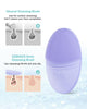 EZBASICS Facial Cleansing Brush Made with Ultra Hygienic Soft Silicone, Waterproof Sonic Vibrating Face Brush for Deep Cleansing, Gentle Exfoliating and Massaging, Inductive Charging (Violet)