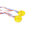 Shindel Winner Award Medals, 24PCS Kids Plastic Gold Winner Gold Award Medals with Neck Ribbon Party Favor Birthday Present Dress Up, Medals for Awards