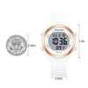 GOLDEN HOUR Waterproof Sport Women's Digital Chronograph Silicone Strap Watch in White