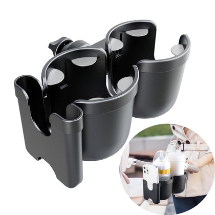 Baby Stroller Cup Holder with Phone Holder, 3-in-1 Bottle Holder, 360 Removable Degrees Rotation Drink Holder for Wheelchair, Stroller, Bike, Walker, Scooter, Bicycle, Uppababy, Nuna, Bugaboo, Doona.