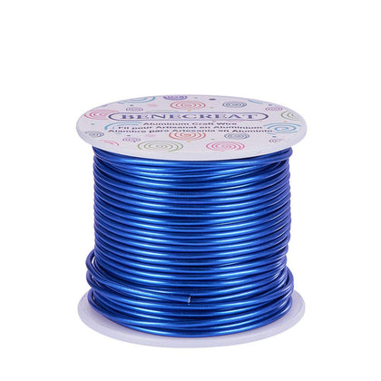 BENECREAT 12 Gauge Jewelry Craft Aluminum Wire 100 Feet Bendable Metal Sculpting Wire for Craft Floral Model Skeleton Making (Blue, 2mm)