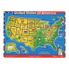 Melissa & Doug USA Map Sound Puzzle - Wooden Puzzle With Sound Effects (40 pcs), Multicolor - States And Capitals Map Puzzle, Educational Toy, Geography For Kids Ages 5+