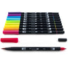 tombow 56185 dual brush pen art markers, bright, 10-pack. blendable, brush and fine tip markers