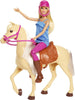 Barbie Doll & Horse Set, Blonde Fashion Doll in Riding Outfit & Light Brown Horse with Saddle, Bridle & Reins