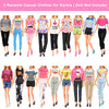 48 PCS Doll Clothes and Accessories 3 PCS Fashion Dresses 3 Tops 3 Pants 3 PCS Party Dresses 2 Sets Swimsuits Bikini 6 Braces Skirt 6 Necklace 10 Hangers and 15 pcs Shoes for 11.5 inch Doll