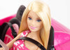 Barbie Car and Doll Set, Sparkly Pink 2-Seater Convertible with Glam Details, Doll in Sundress and Sunglasses