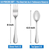 16 Pcs Forks and Spoons Silverware Set,Food Grade Stainless Steel Flatware Cutlery Set for Home,Kitchen and Restaurant,Mirror Polished,Dishwasher Safe - 8 Dinner Fork(8 inch) and 8 Teaspoon(6.5 inch)