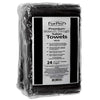 ForPro Premium Bleach Tough Salon Towels, Black, 100% Cotton, Bleach-Proof Towels, Stain Resistant, 16 W x 27 L, 24-Count