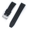 StrapHabit Quick Release Rubber Watch Strap Band FKM 20mm 22mm 24mm (Black, 20mm)