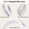 Silicone Case Cover for AirPods Max Headphones, Clear Soft TPU Ear Cups Cover/Ear Pad Case Cover/Headband Cover for AirPods Max, Transparent Accessories Silicone Protector for Apple AirPods Max, White