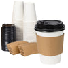 RACETOP [50 pack] 12 oz Coffee Cups with Lids and Kraft Sleeves, Disposable Paper Cups, Hot coffee cups, Ideal for Hot Beverage