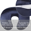 Satin Nursing Pillow Cover Set 2 Pack Ultra Soft Silk Compatible with Boppy Pillow Protect for Baby Hair and Skin Grey & Navy