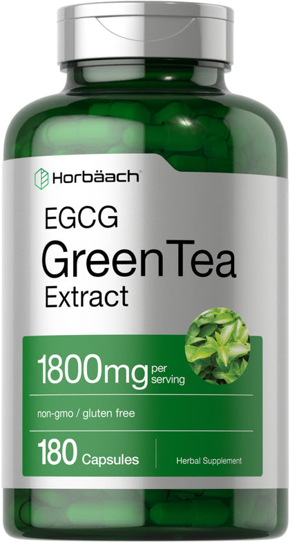 egcg green tea extract pills | 180 capsules | max potency | non-gmo & gluten free supplement | by horbaach (expiry 1/01/2026)