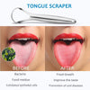 Cafhelp 2-Pack Tongue Scraper, 100% Useful Surgical Stainless Steel Tongue Cleaner for Both Adults and Kids, Professional Reduce Bad Breath Metal Tongue Scrapers, Help Your Oral Hygiene (with 2 cases)