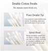 Cotton Swabs 800 Pieces, Double Precision Tips with Paper Stick, 4 Packs of 200 Pieces (Pointed+Spiral Head)