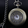 Tiong Hollow Case Quartz Pocket Watch Arabic Numerals Retro Watches Souvenir Gift for Men Women(Bronze)