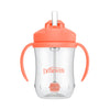 Dr. Brown's Milestones Baby's First Straw Cup, Training Cup with Weighted Straw, Coral, 6m+