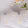 UNIQOOO Frosted Arch Wedding Table Numbers with Stands 1-20, Gold Foil Printed 5x7 Acrylic Signs and Holders, Perfect for Centerpiece, Reception, Decoration, Party, Anniversary, Event