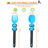 Construction Toddler Utensils - Toddler Forks and Spoons - Toddler Spoon and Fork Set - for Toddler Utensils - Baby Utensils - Portable Utensil Set for 1 2 3 4 5 years old - Blue