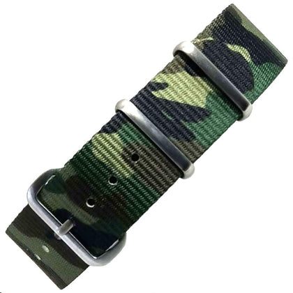 time+ 18mm Military G10 Style Premium Nylon Watch Band Strap Camouflage Brushed