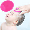 Baby Bath Silicone Cradle Cap Brush/Exfoliating and Massaging Brush/Soft Kids Washcloth (Pink + Rose Red)