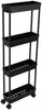 Sooyee 4 Tier Slim Storage Cart,Rolling Storage Cart,Narrow Shelf,Bathroom Rack,Mobile Shelving Unit Organizer for Kitchen, Bathroom, Laundry Room, Black