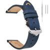 EACHE Leather Watch Bands 20mm For Men Vintage Watch Straps Dark Blue For Women Crazy Horse Leather Replacement Watchband