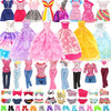 48 PCS Doll Clothes and Accessories 3 PCS Fashion Dresses 3 Tops 3 Pants 3 PCS Party Dresses 2 Sets Swimsuits Bikini 6 Braces Skirt 6 Necklace 10 Hangers and 15 pcs Shoes for 11.5 inch Doll