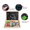 Wooden Toy Magnetic Board Puzzle Games , Double Side Jigsaw &Drawing Sketchpad Writing Dry Erase Board Chalkboard Educational Toys for Kids