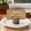 Toncoo Wood Place Card Holders, 10Pcs Premium Rustic Table Number Holders and 20Pcs Kraft Table Place Cards, Wood Photo Holders, Ideal for Wedding Party Table Name and More