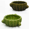 Zhilishu Hamster Food Bowl, 2 Packs Cactus Food & Water Bowls Ceramic Feeding Drinking Bowl Food Dish for Small Animals Gerbil Dwarf Hamster Rat Mice Guinea Pig(Green+Dark Green)