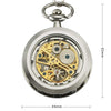 VIGOROSO Mens Classic Steampunk Pocket Watch Gold Skeleton Hand Wind Mechanical Watches in Box