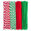 Livder 400 Pieces Christmas Pipe Cleaners Chenille Stems for DIY Art Crafts Decorations Supplies, Red Green White