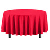 12-Pack Premium Plastic Tablecloth 84in. Round Table Cover - Red