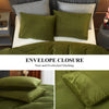 Ivellow Velvet Duvet Cover Queen Set Sage Green Comforter Cover 3Pcs Ultra Soft Cover Breathable Solid Luxury Flannel Velour Duvet Cover Zipper Closure Corner Tie