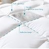 WENERSI Luxurious Goose Feather Down Comforter King Size,Hotel Style Bedding Comforter,750+ Fill Power,1200TC,100% Organic Cotton Fabric,All Season White Duvet Insert with 8 Corner Tabs