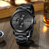 CRRJU Fashion Business Mens Watches with Stainless Steel Waterproof Chronograph Auto Date Quartz Watch for Men.