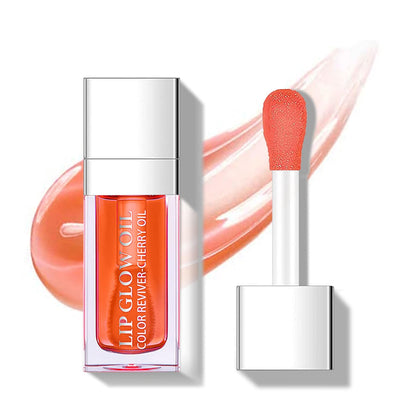 Plumping Lip Oil, Moisturizing Lip Oil Gloss Transparent Plumping Lip Gloss, Big Brush Head Glitter Shine, Long Lasting Nourishing Non-sticky Fresh Texture, Lip Oil Tinted for Lip Care and Dry Lips