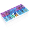 Weekly Pill Organizer 2 Times A Day 7 Day Pill Box Holder Large Daily Medicine Organizer Travel Pill Case Pill Container (2 Times Blue+Purple)