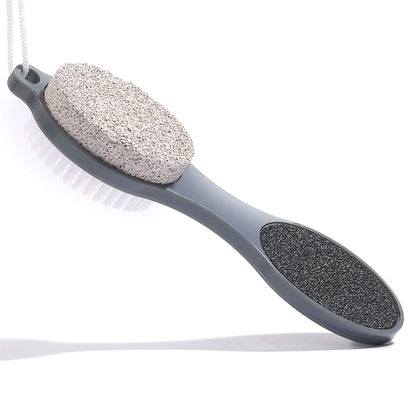 CAREHOOD Foot File Callus Remover - Multi Purpose 4 in 1 Feet Pedicure Tools with Foot Scrubber, Pumice Stone, Foot Rasp and Sand Paper for Home Foot Care (Grey Pedicure Foot File)