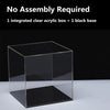 Cliselda Fully Assembled Acrylic Display Case with Black Base 5x5x5 in, Clear Square Acrylic Box Cube Small Acrylic Storage Containers, Dustproof Plastic Display Box for Collectibles Action Figures