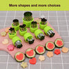 Vegetable Cutter Shapes Set,Mini Pie,Fruit and Cookie Stamps Mold for Kids Baking and Food Supplement Tools Accessories Crafts for Kitchen,Green,9 Pcs