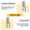 Gellen Cuticle Oil & Softener for Nails, 2 Pcs 18ml Cuticle Remover & Strengthener, Nail Cuticle Protector, 2 in 1 Nail Care Kit for Cuticle Removing & Repairng Manicure Essentials for Gel Nail Polish