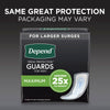 Depend Incontinence Guards/Incontinence Pads for Men/Bladder Control Pads, Maximum Absorbency, 104 Count (2 Packs of 52), Packaging May Vary